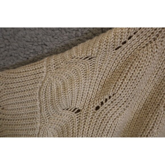 Womens Time And Tru Open Front Beige Cardigan Sweater With Pockets XL (16-18) Co - Picture 5 of 8